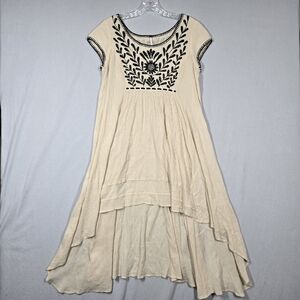 Free People Marina Embroidered Dress Gauze Embroidered High Low Size XS